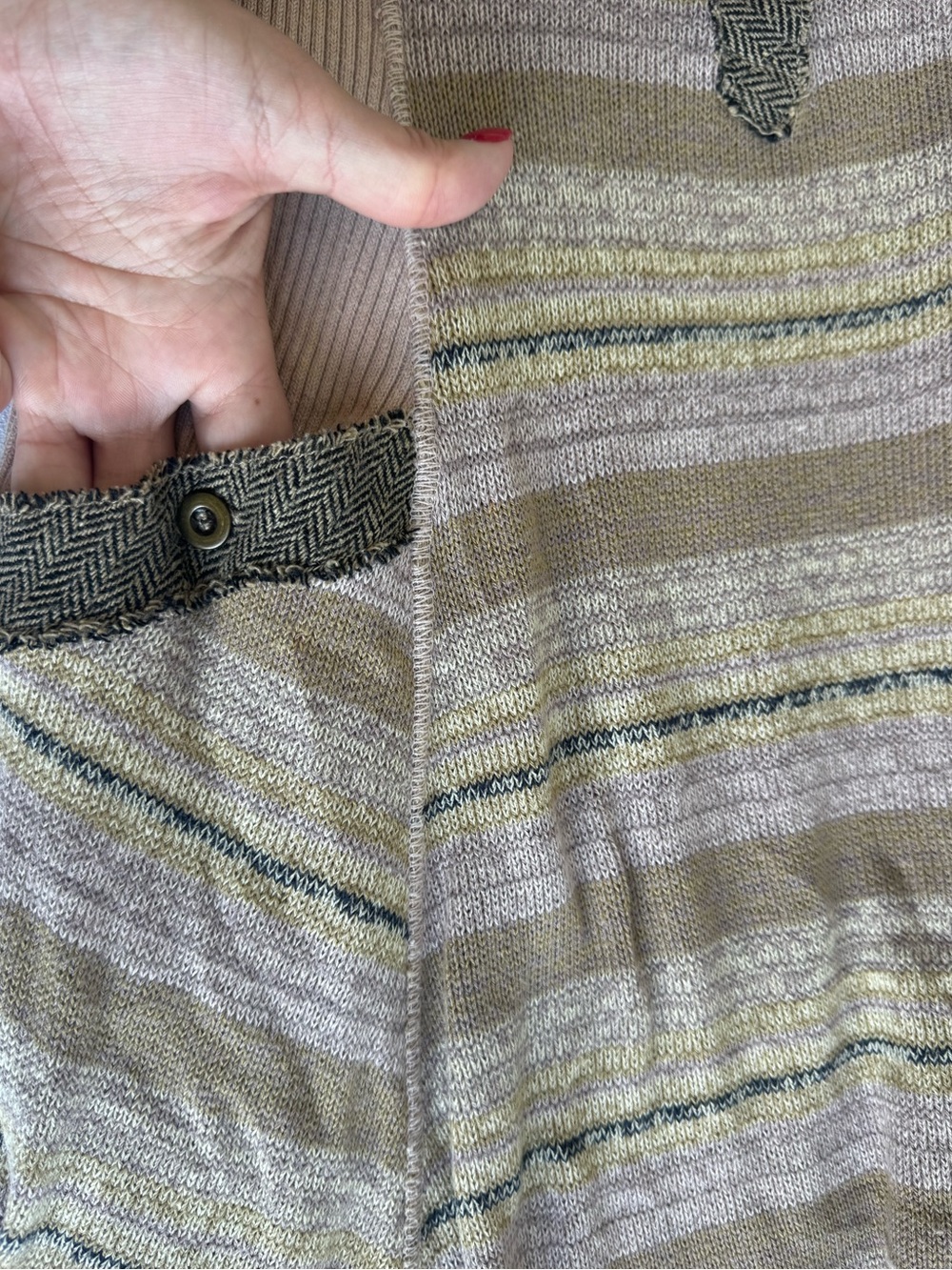 Free People Mixed Knit Striped Strap Dress Large Y2K boho vintage indie sleeze - Picture 4 of 9